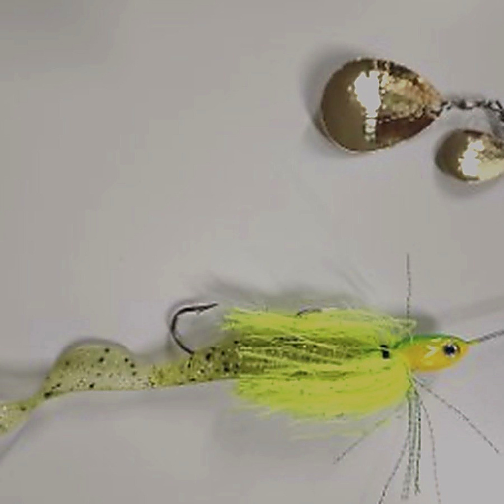 Outcast spinnerbait in Yellow/ Green by Gangster Lures